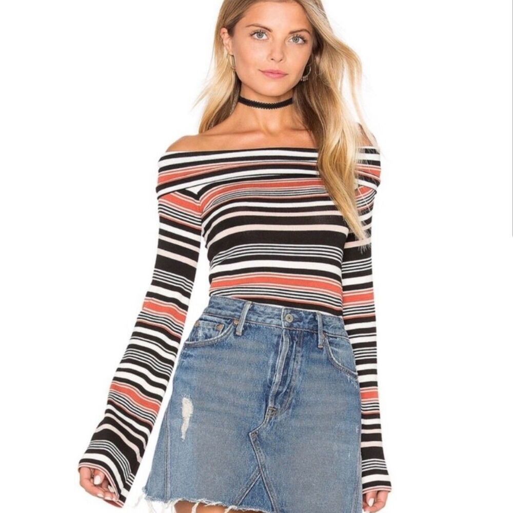 Free People - Anthropology - "Portland" Stripe Long Sleeve Top Sz XS